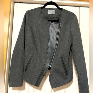 Black & Grey Herringbone Jacket - Size M